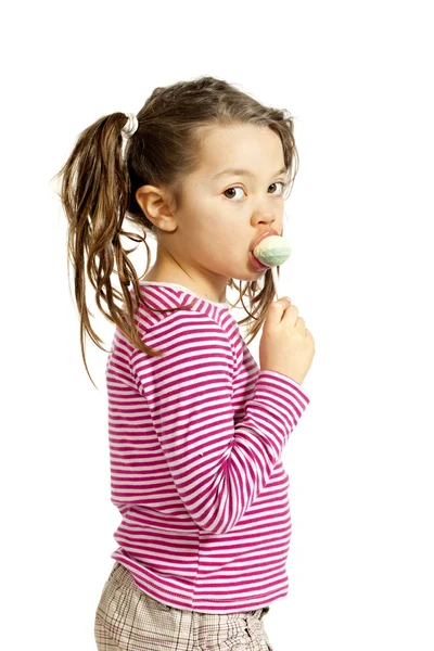 Küçük kız, lollipop — Stok fotoğraf