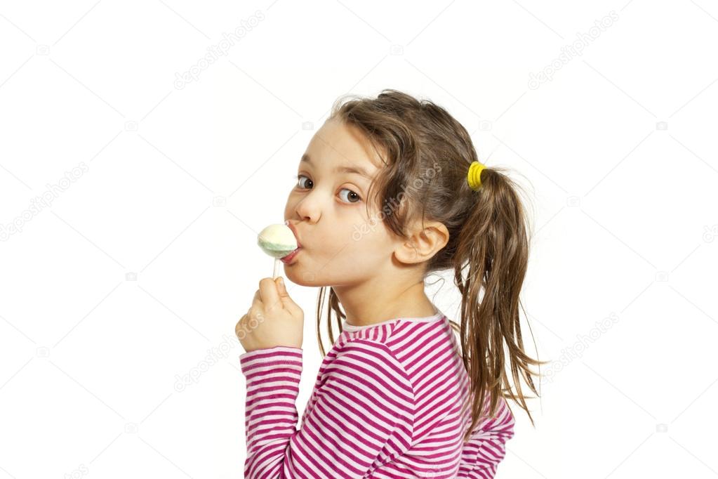 Little girl, lollipop