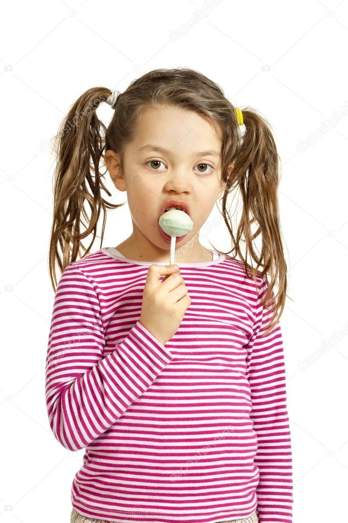 Little girl, lollipop