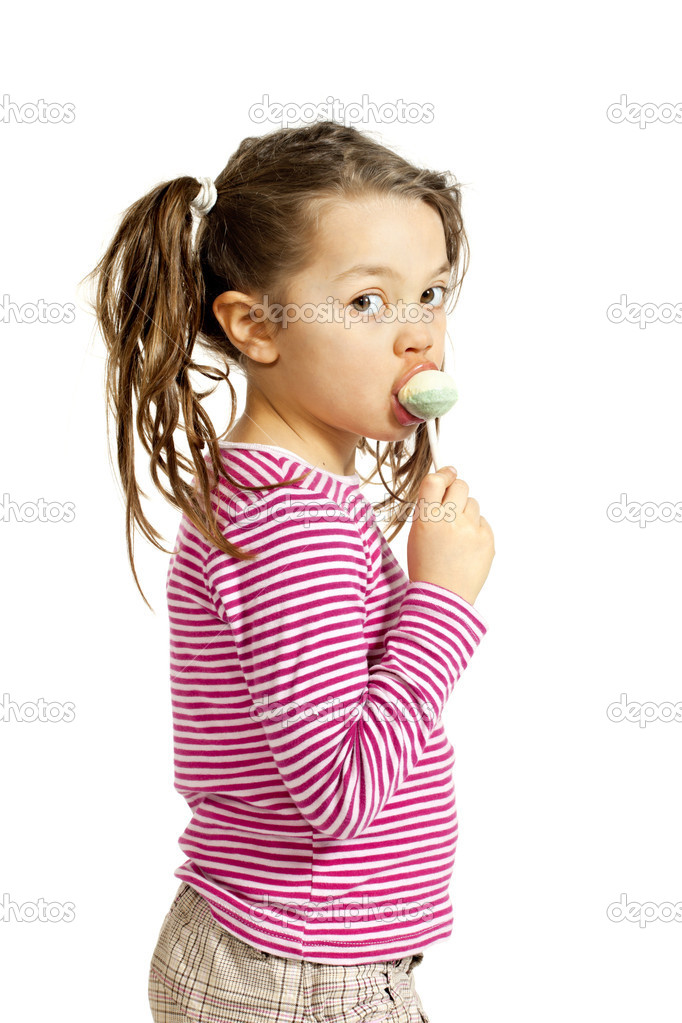 Little girl, lollipop Stock Photo by ©Zveiger 35639231