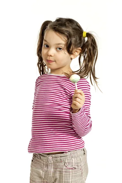 Lilla flicka, lollipop — Stockfoto