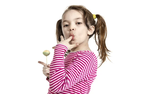 Little girl, lollipop — Stock Photo, Image