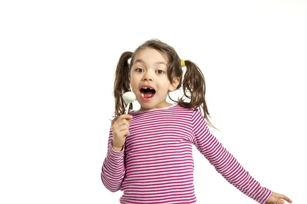 Küçük kız, lollipop — Stok fotoğraf