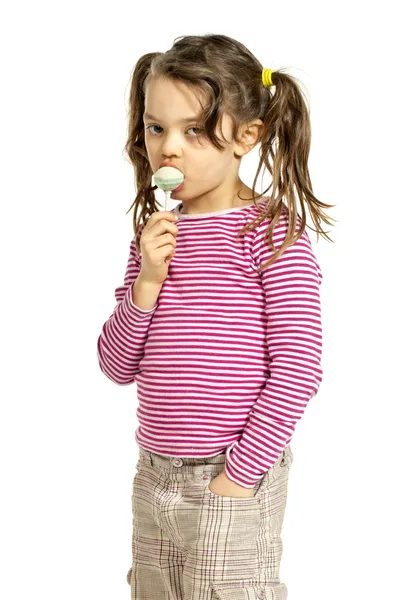 Little girl with a lollipop — Stock Photo, Image