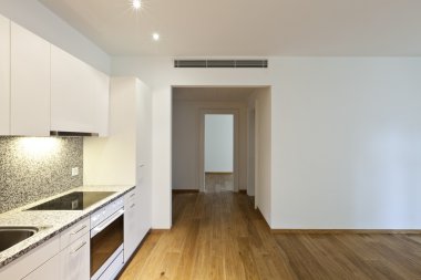 ahşap zemin ile ev mutfak