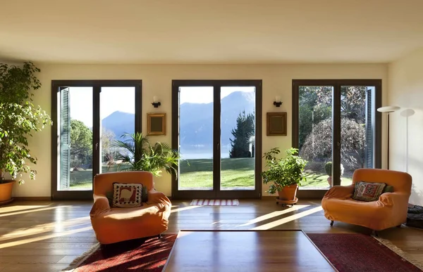 Living room with orange armchairs — Stock Photo, Image