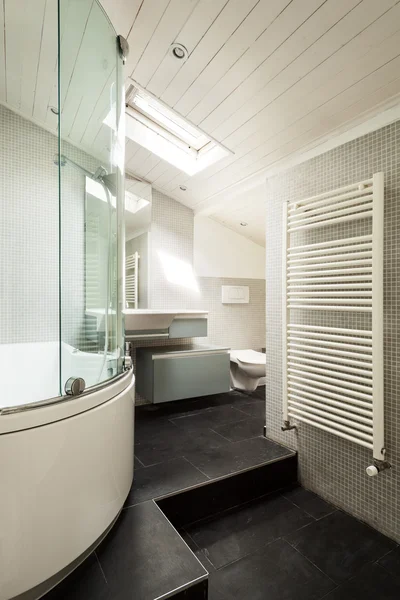 Banheiro moderno em um antigo loft — Fotografia de Stock