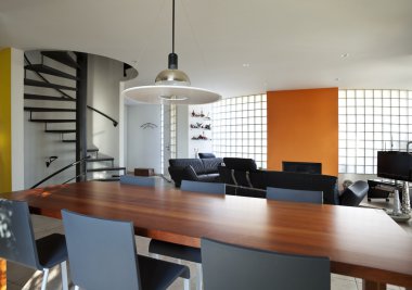 modern ev, yemek odası