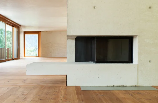 Neue Wohnung in Zement und Holz — Stockfoto