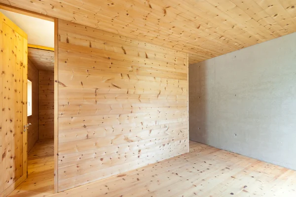 Habitación con paredes de madera —  Fotos de Stock