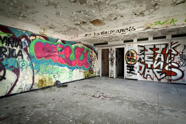 Parede Grunge, edifício abandonado — Fotografia de Stock