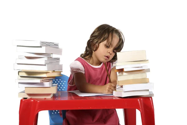 Little girl  studying — Stock Photo, Image