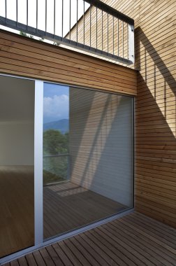 Ecologic house, terrace clipart