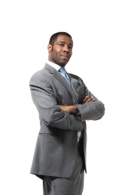 Siyah takım elbise ile işadamı