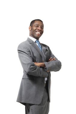 Siyah takım elbise ile işadamı