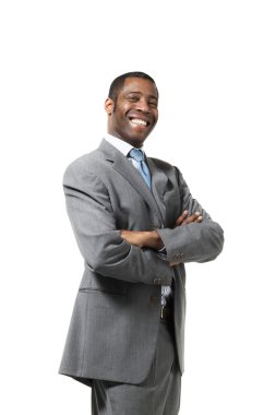 Siyah takım elbise ile işadamı