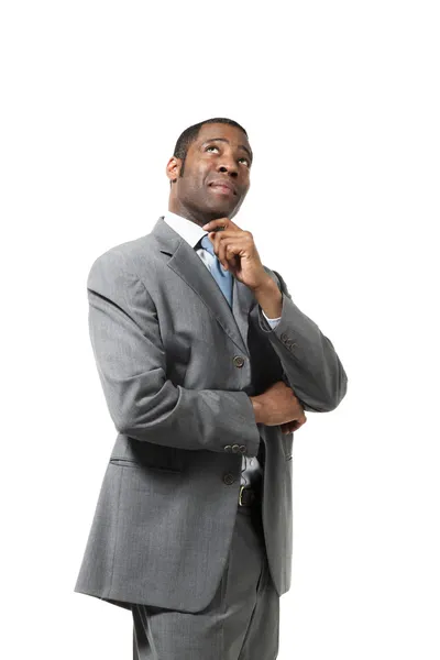 Black businessman  thinking — Stock Photo, Image