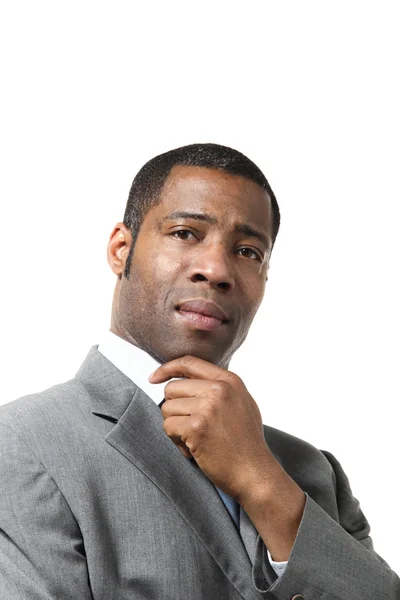 Hombre de negocios negro pensando —  Fotos de Stock