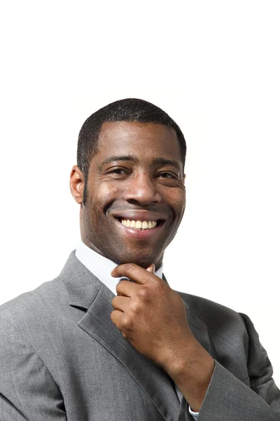 Black businessman  thinking — Stock Photo, Image