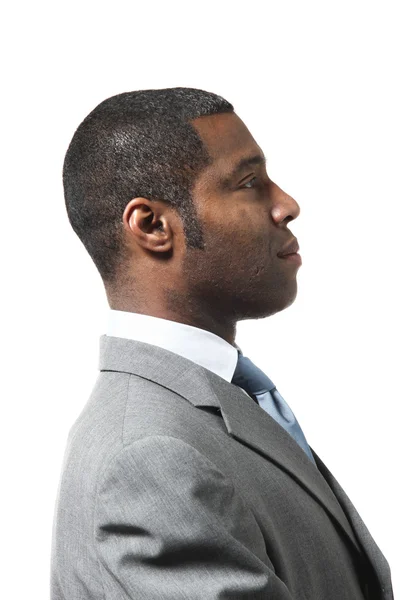 Biznesmen czarny w profilu — Zdjęcie stockowe