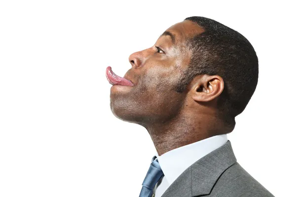 Negro hombre mostrando lengua —  Fotos de Stock