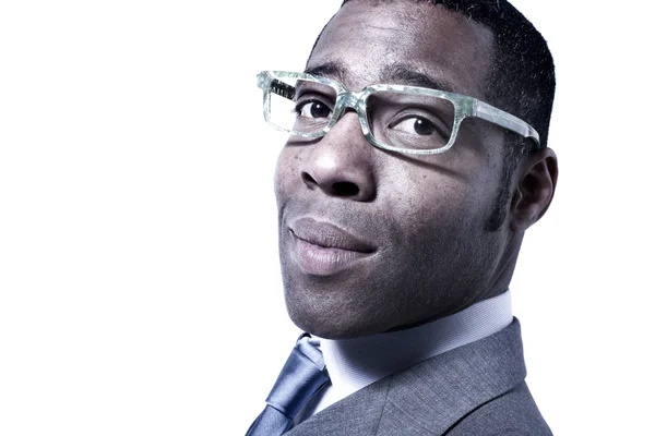 Black businessman  with glasses — Stock Photo, Image