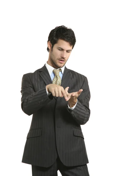 Businessman counts — Stock Photo, Image