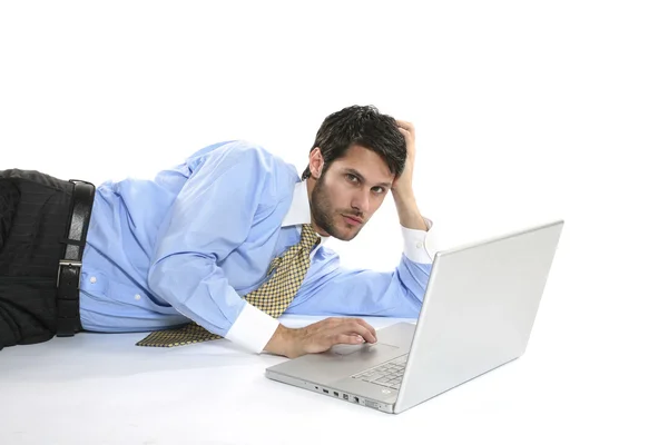 Businessman with laptop — Stock Photo, Image