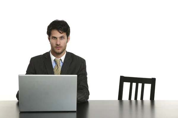 Geschäftsmann mit Laptop — Stockfoto