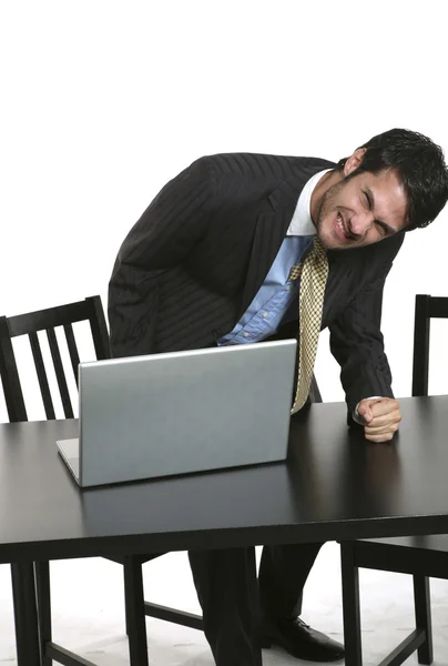 Homem de negócios com laptop — Fotografia de Stock