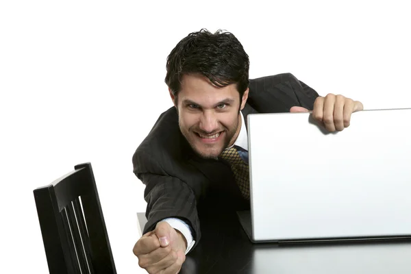 Businessman with laptop — Stock Photo, Image