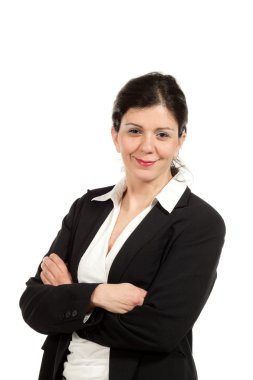 kadın siyah ceket ile