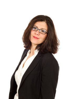 kadın siyah ceket ile