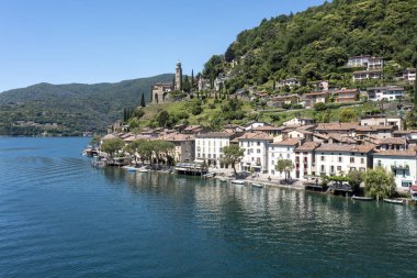 Top view of the Swiss village of Gandria. Summer day