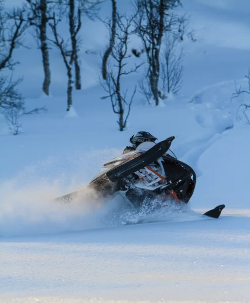 Acção Snowmobile — Fotografia de Stock