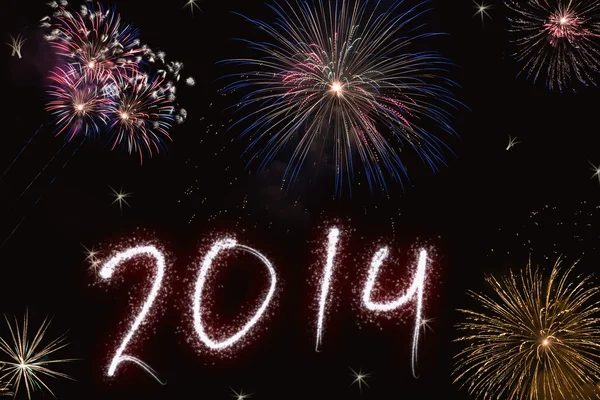 fireworks ile yeni yıl için güzel renkli arka plan