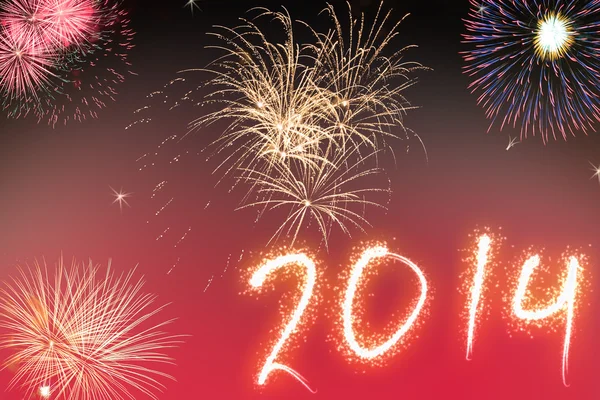 fireworks ile yeni yıl için güzel renkli arka plan