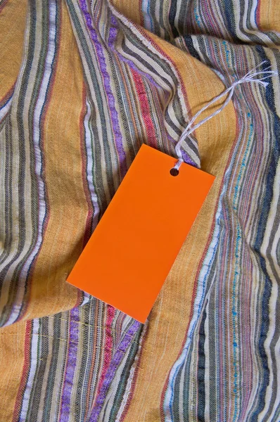 Etiqueta naranja con espacio vacío para tu escritura — Foto de Stock