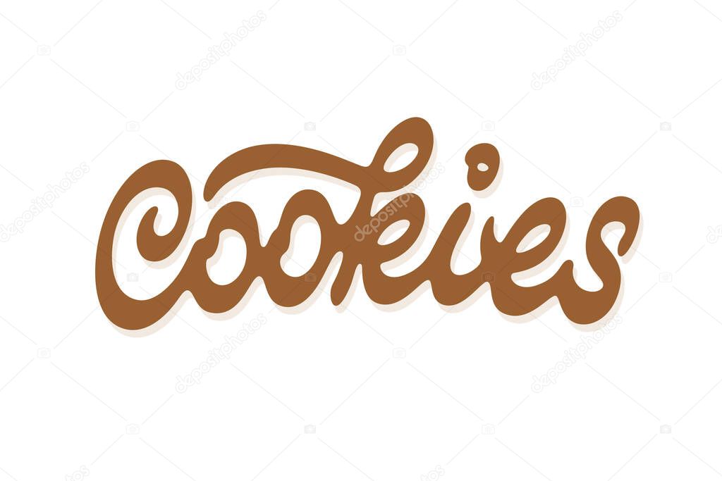 Cookies vector inscription. Unique original handwritten lettering