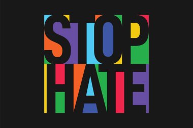 Stop Hate vector lettering