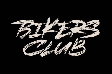 Motorcular Kulübü vektör logosu tasarımı. El çizimi sanat eseri