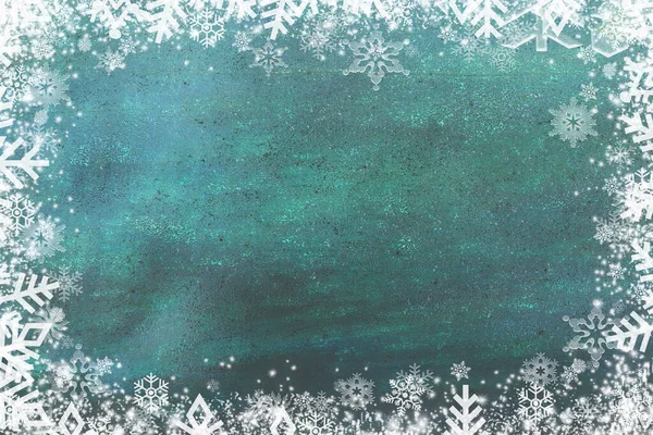 Schneeflocken Rahmen Winterform Ein — Stockfoto