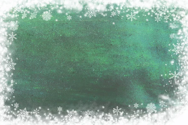 Flocos Neve Moldura Forma Inverno — Fotografia de Stock