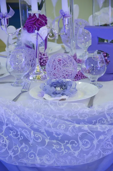 Table de mariage décorée — Photo