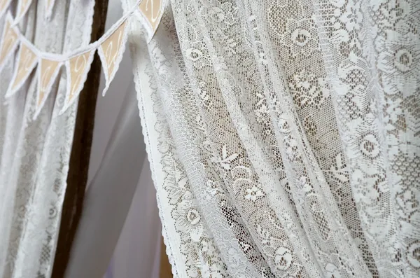 Vintage lace on the wooden background — Stock Photo, Image