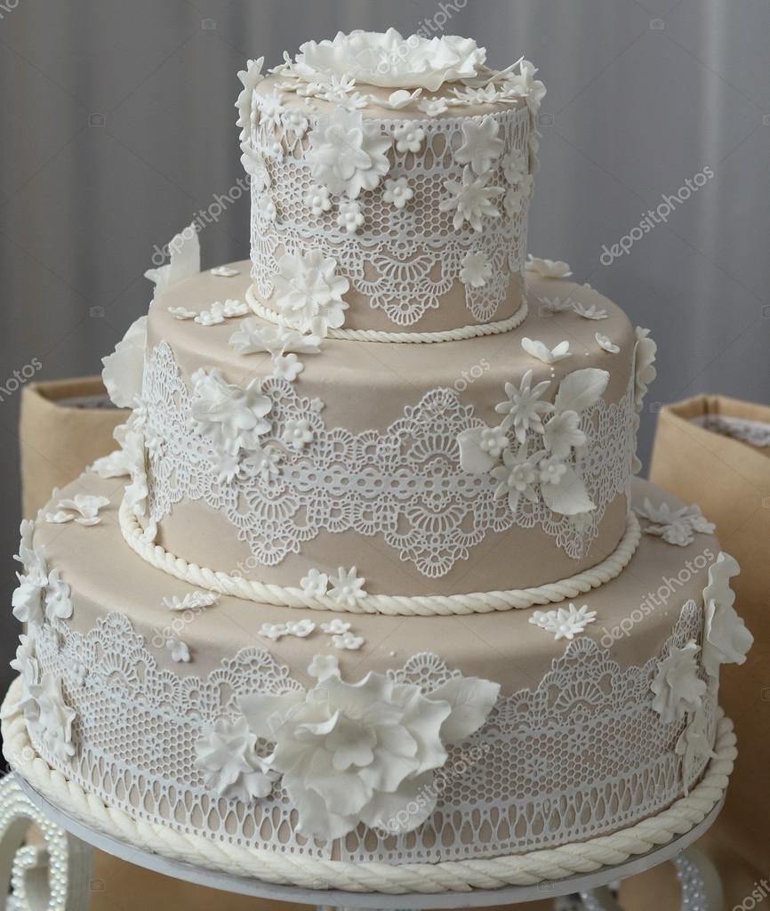 Beige wedding cake | Beige wedding cake — Stock Photo © vivairina #44644159
