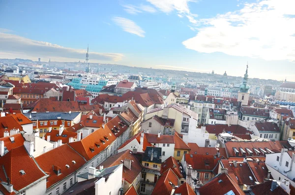 Panoramiczny widok Pragi z Zamku Praskiego, Republika Czeska — Zdjęcie stockowe