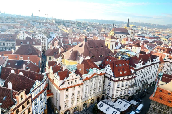 Panoramatické letecký pohled na prahu z Pražského hradu, Česká republika — Stock fotografie