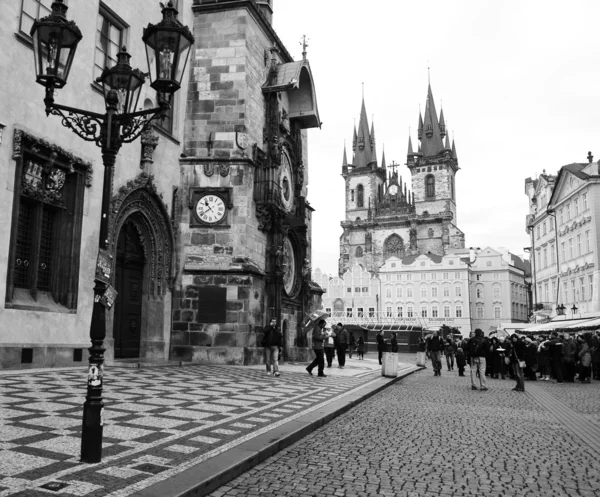 Oude Europa, Praag met astronomische klok — Stockfoto