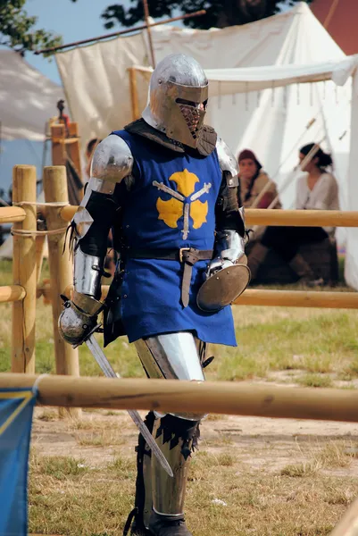 Medieval knights fighting — Stock Photo, Image